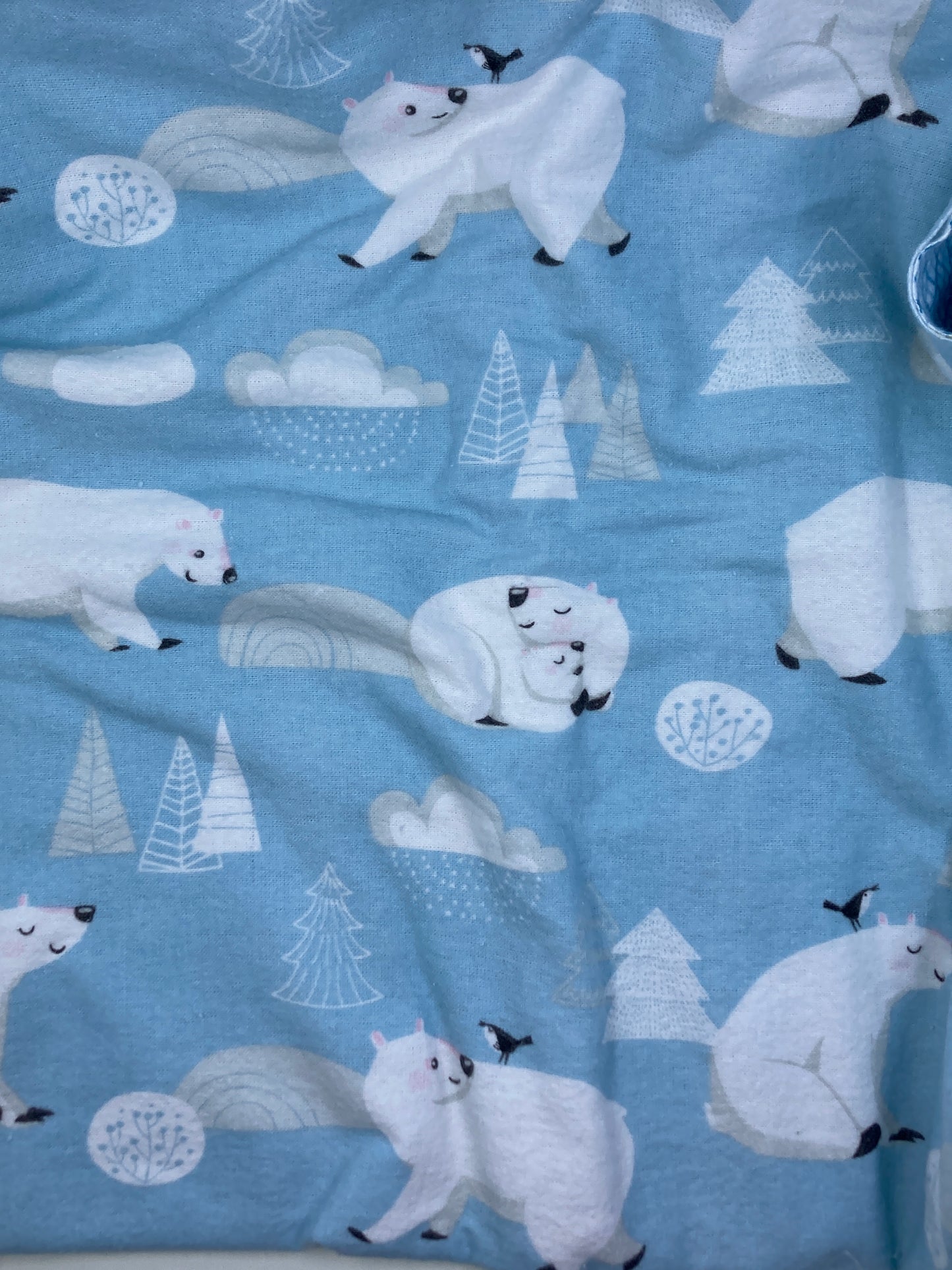Polar Bear Hemstitched Blanket